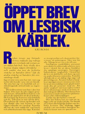 cover image of Öppet brev om lesbisk kärlek